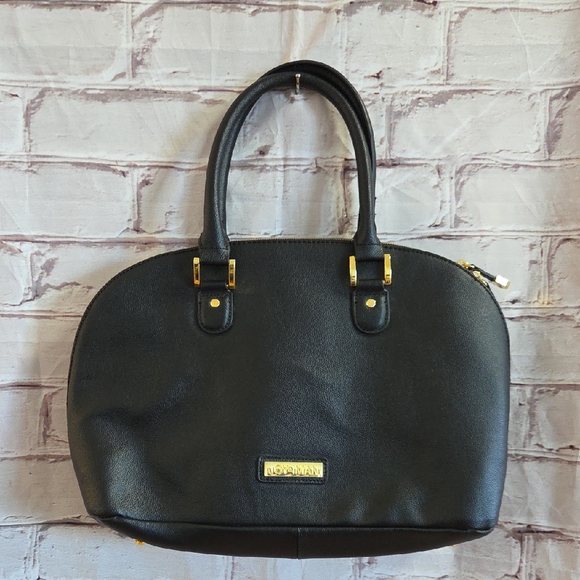 Joy & Iman Handbags - Joy & Iman Black Satchel with Gold Details